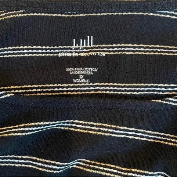 J Jill Pima Tie Sleeve Tee -striped top. Size 1X - Picture 9 of 10